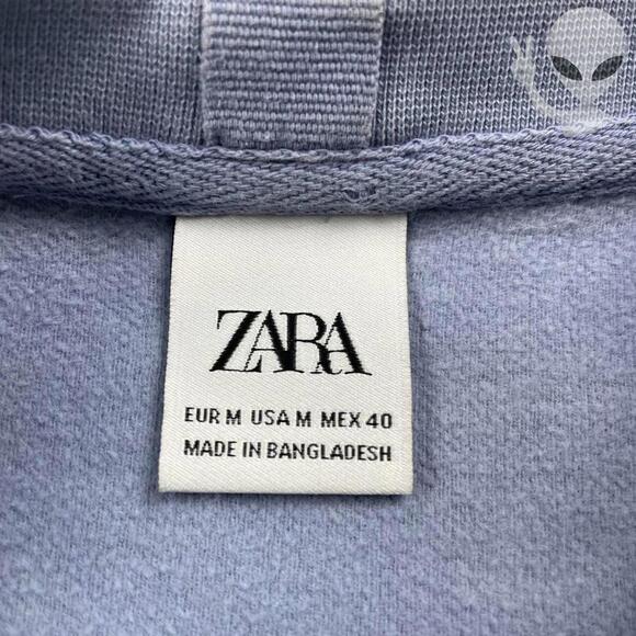 Zara Sweater Medium light Purple Cotton Crewneck Casual pullover - Picture 4 of 6